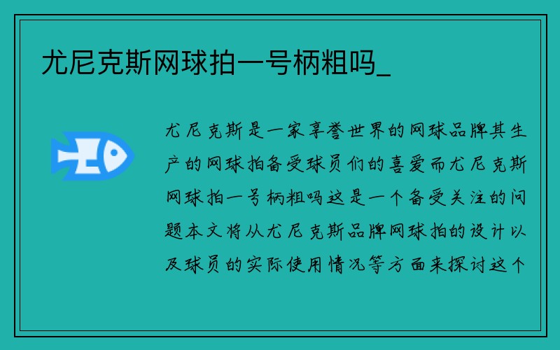 尤尼克斯网球拍一号柄粗吗_